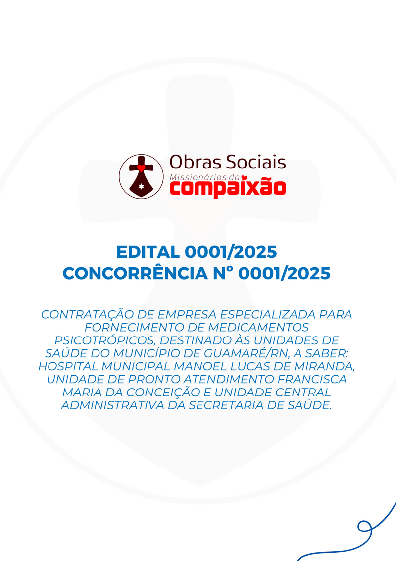 EDITAL 0001/2025 - MEDICAMENTOS PSICOTRÓPICOS