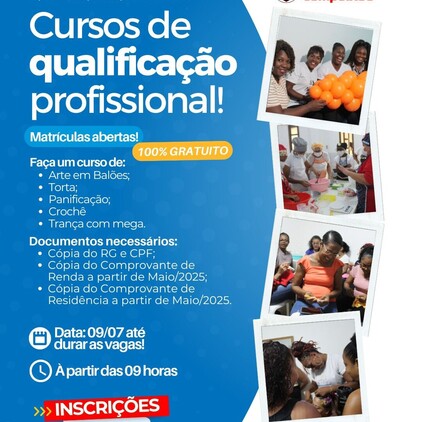 A Obras Sociais Missionários da Compaixão abrem inscrições para cursos gratuitos!