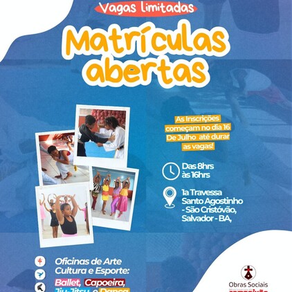 A Obras Sociais Missionários da Compaixão abrem inscrições para cursos gratuitos!