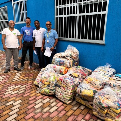 Compaixão recebe 800 kg de alimentos do Mesa Brasil Sesc após ação solidária no Arena Nº1