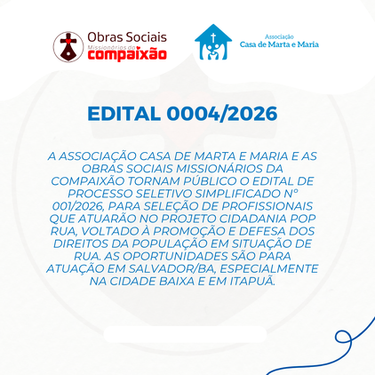 EDITAL 0004/2026 - PROCESSO SELETIVO SIMPLIFICADO (CIDADANIA POP RUA)