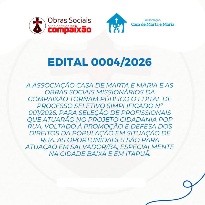 EDITAL 0004/2026 - PROCESSO SELETIVO SIMPLIFICADO (CIDADANIA POP RUA)
